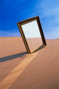Mirror in desert